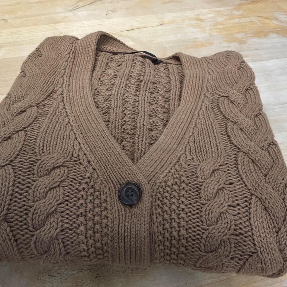 JENNI KAYNE COTTON CABLE CARDIGAN - Picture 6 of 7